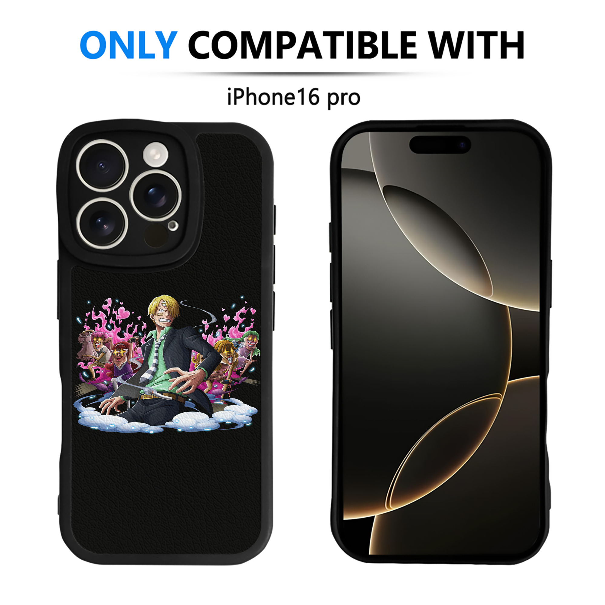 （画像用） ワンピース サンジ ONE PIECE Sanji 【iPhone 16シリーズ対応】シリコンスマホケース（レザー調） 材質：シリコン
